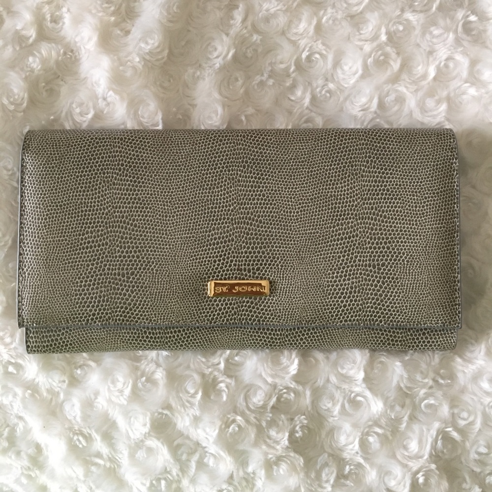St. John snakeskin clutch